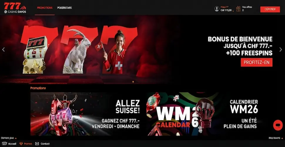 Bonus de bienvenue Casino777